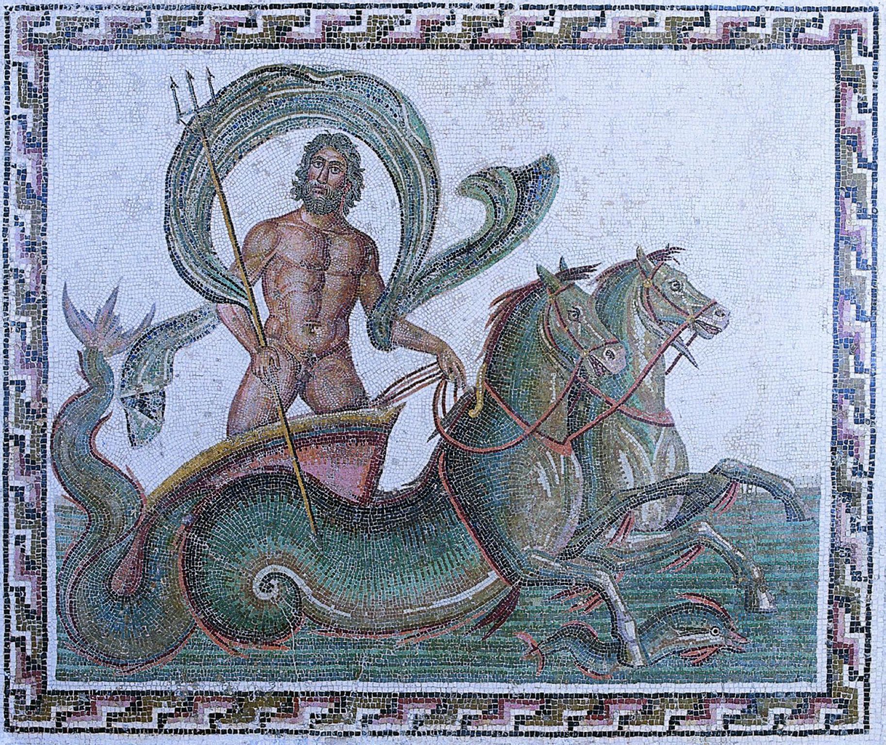 le Triomphe de Neptune, mosaïque en marbre et en pâte de verre
