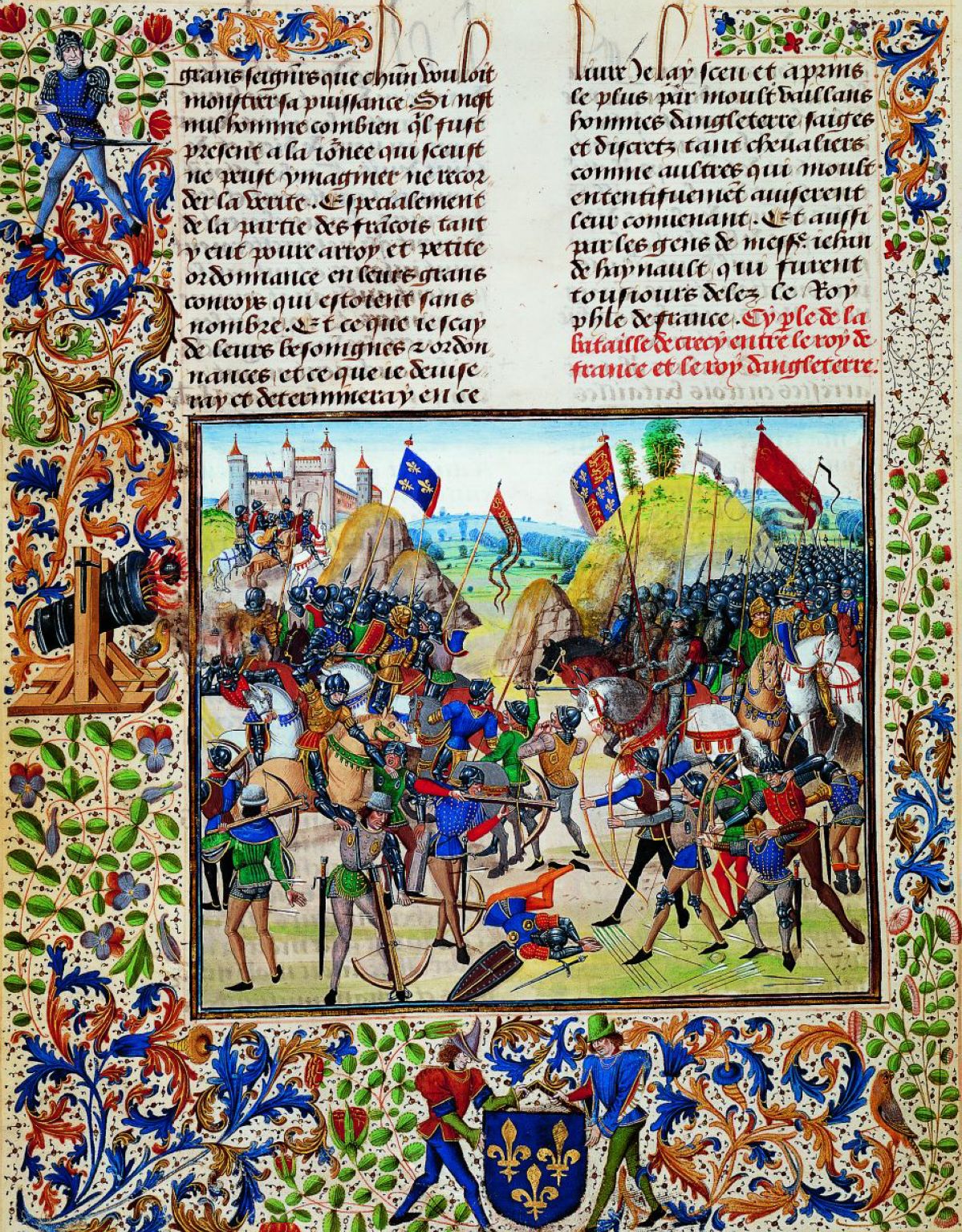 représentation de la bataille de Crécy, le 26 août 1346