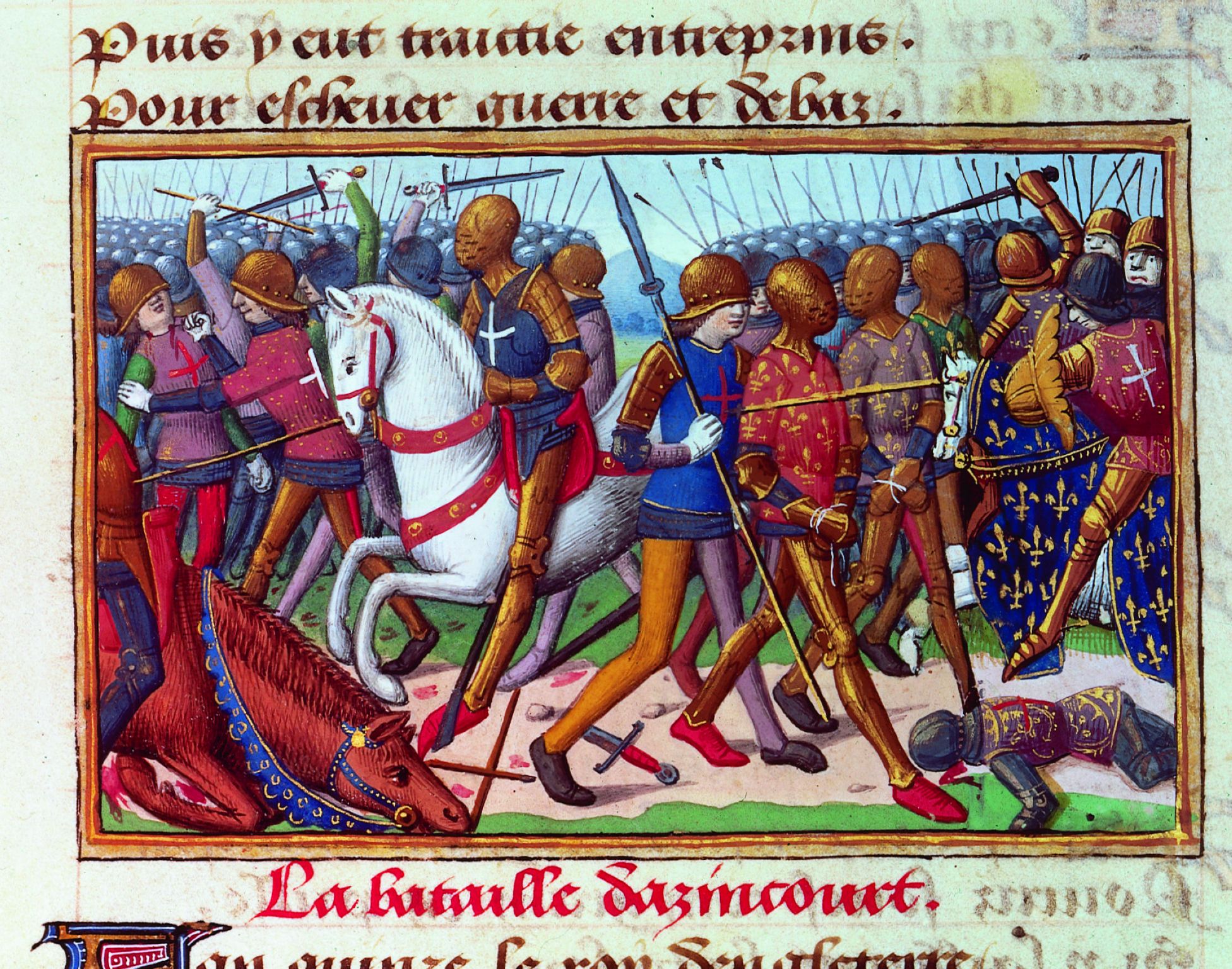 affrontement lors de la bataille d’Azincourt (miniature du XVe siècle)