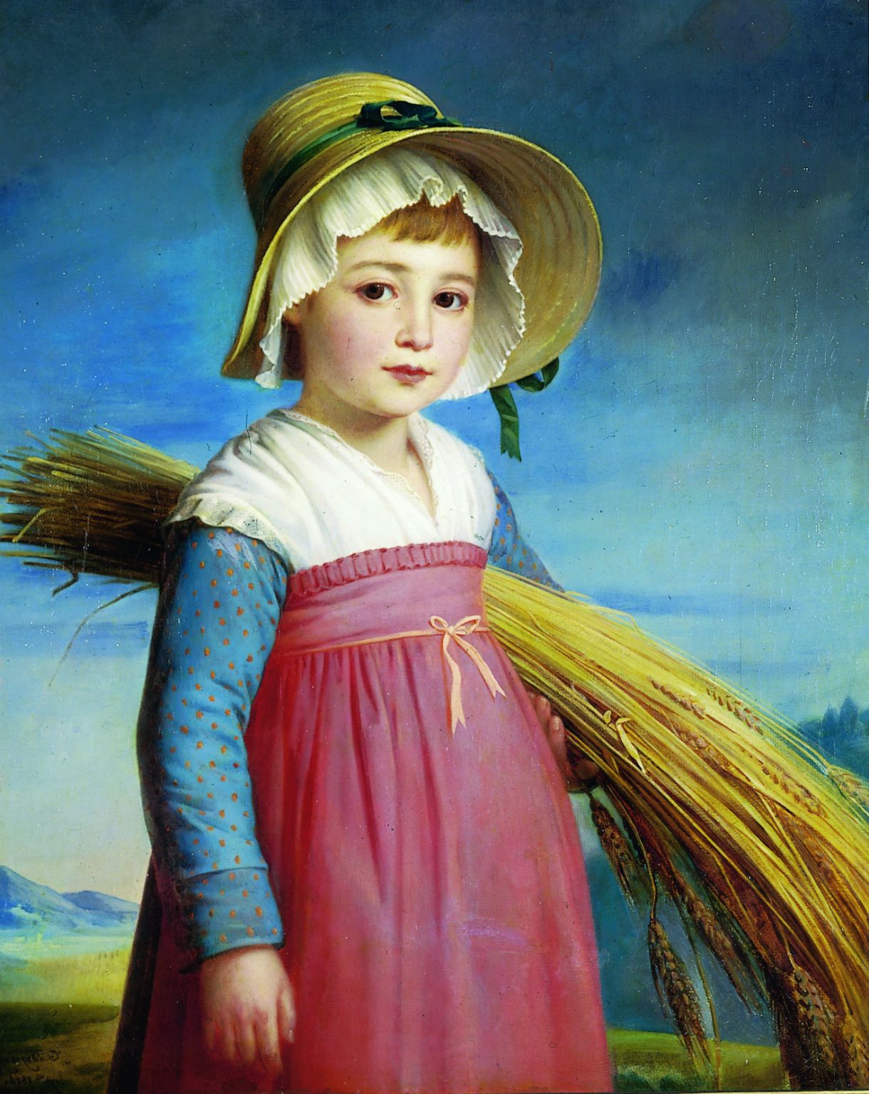 portrait de fillette (la Petite Glaneuse, tableau de Thomas Degeorge, 1824)