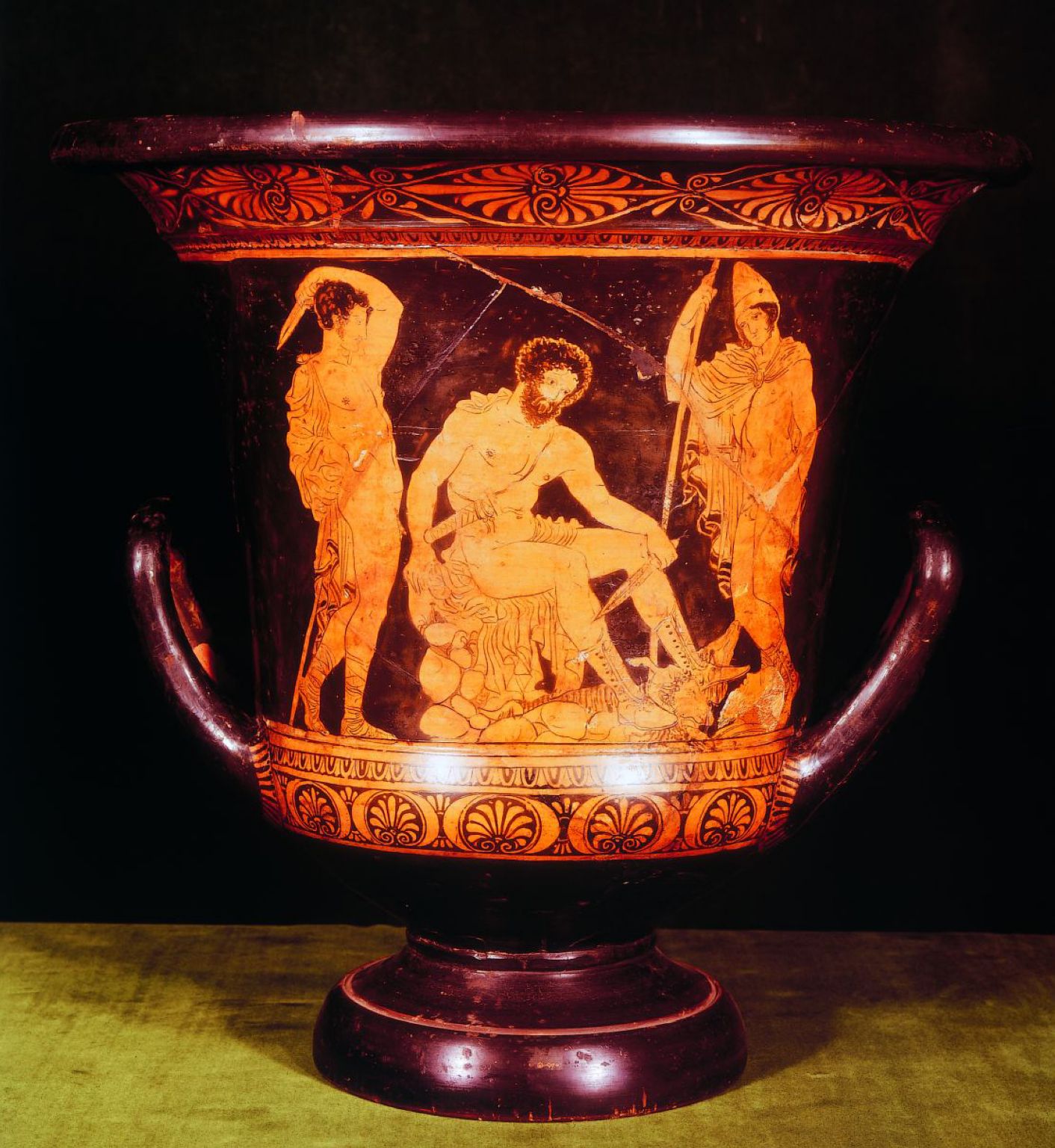 un vase grec antique représentant Ulysse (IVe siècle avant J.-C.)