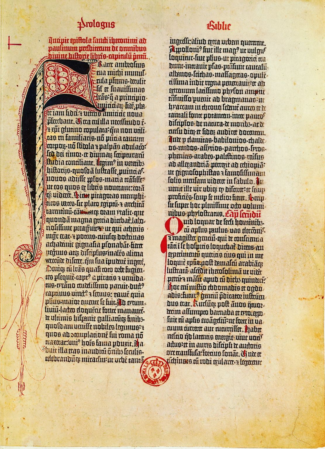 page de la Bible de Gutenberg