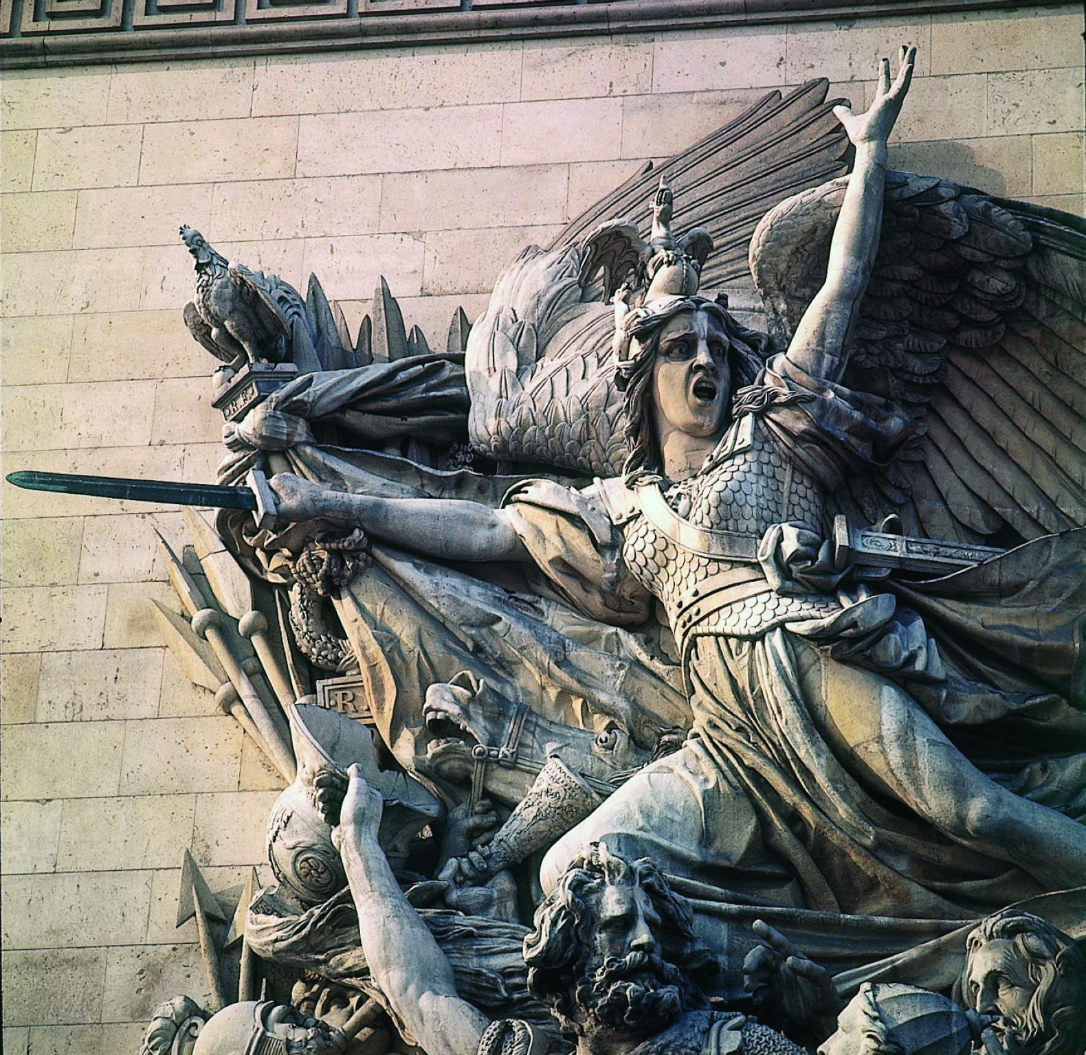 une allégorie : la Marseillaise (sculpture sur l’Arc de Triomphe à Paris)
