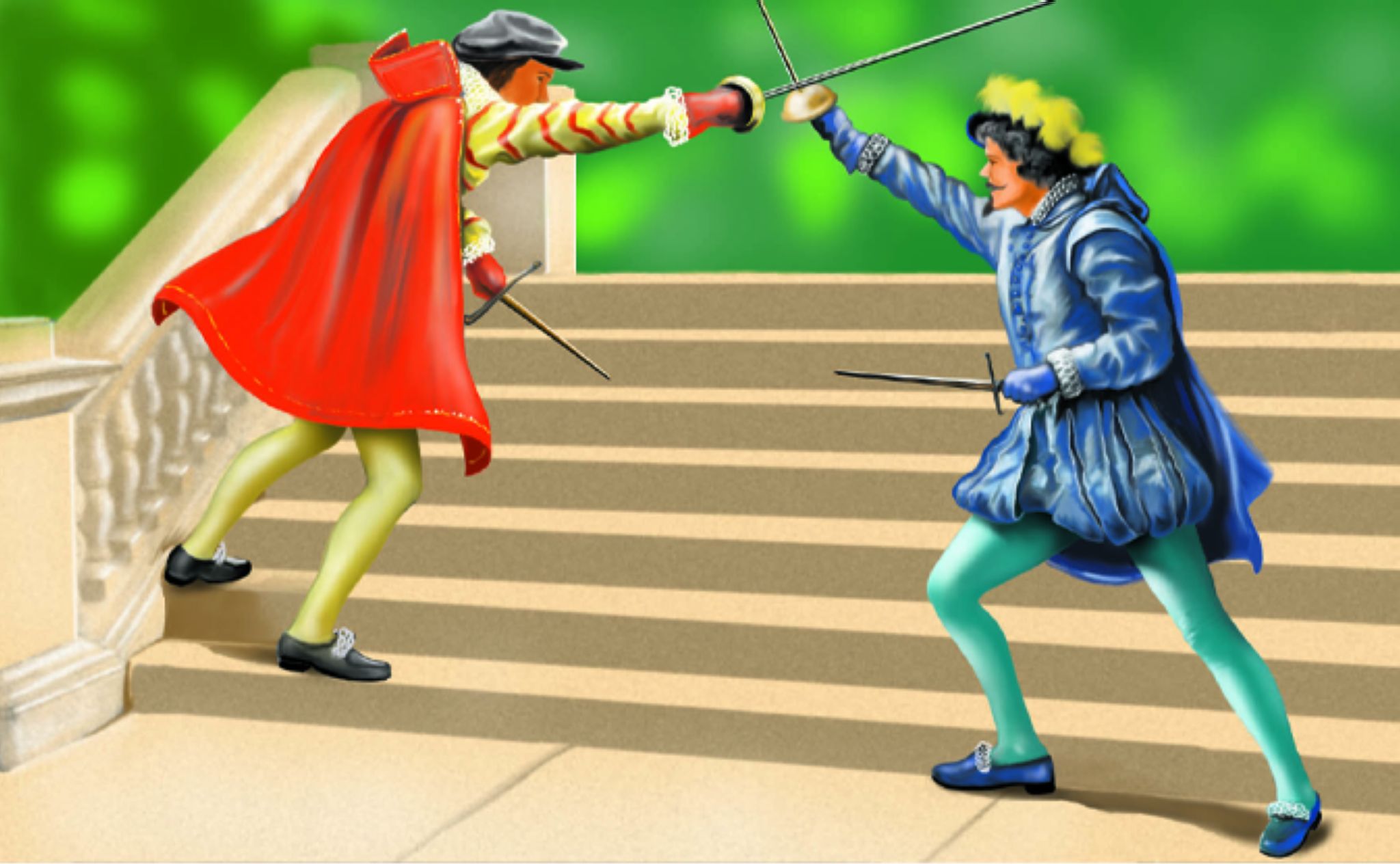 deux adversaires dans un duel à l’épée