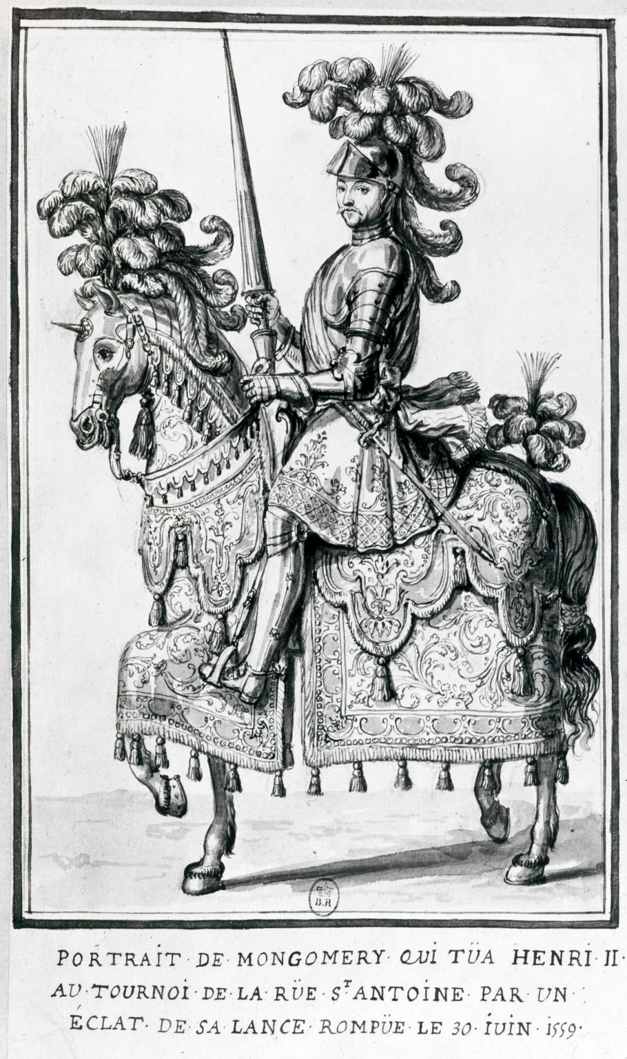 cavalier et cheval empanachés