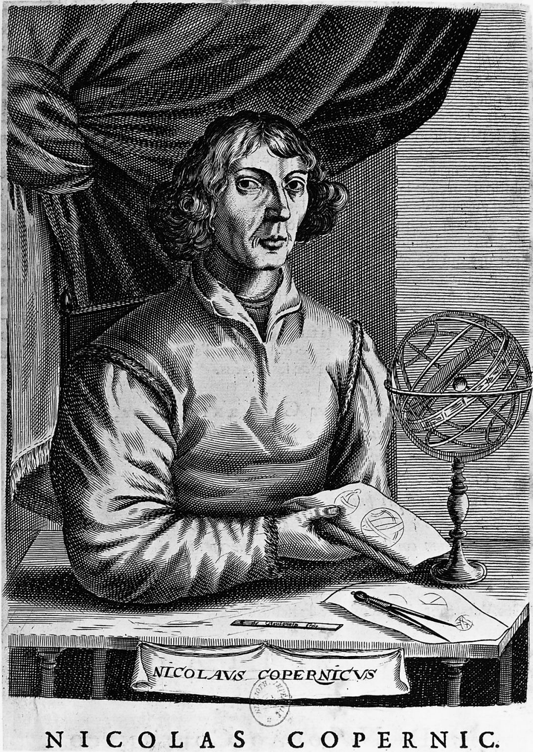 l’astronome polonais Nicolas Copernic (1473-1543) ; portrait de 1682