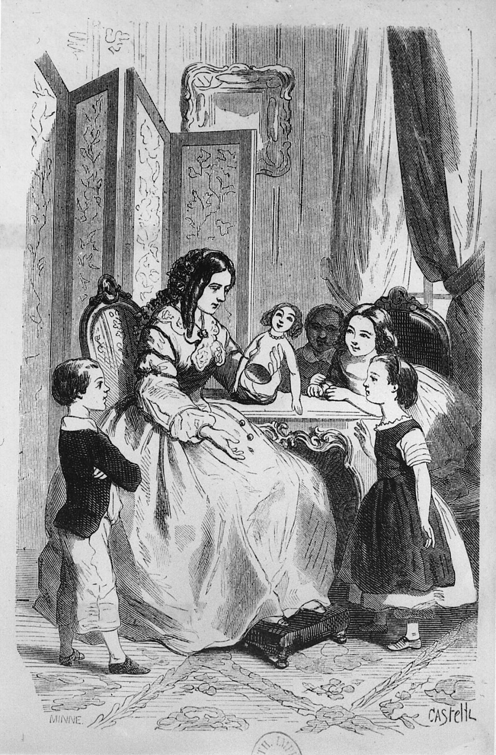 la comtesse de Ségur : illustration de l’épisode de la poupée de cire des Malheurs de Sophie