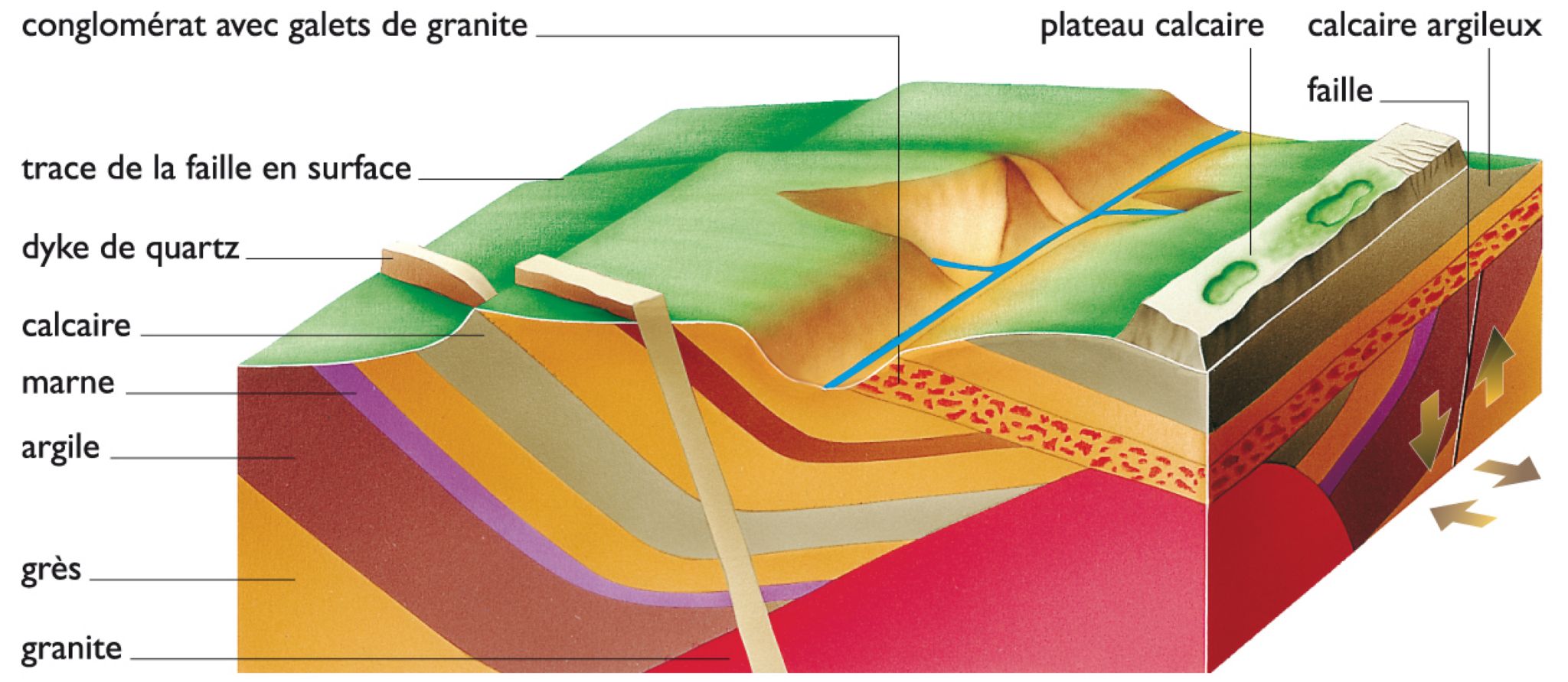 représentation d’une structure géologique (bloc-diagramme)