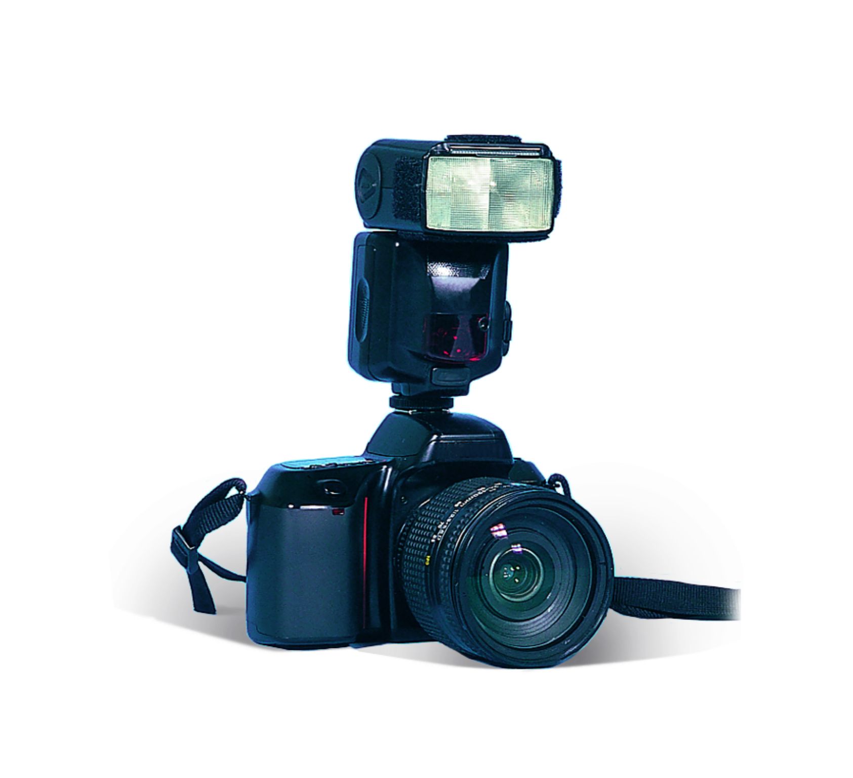 un appareil photo avec un flash