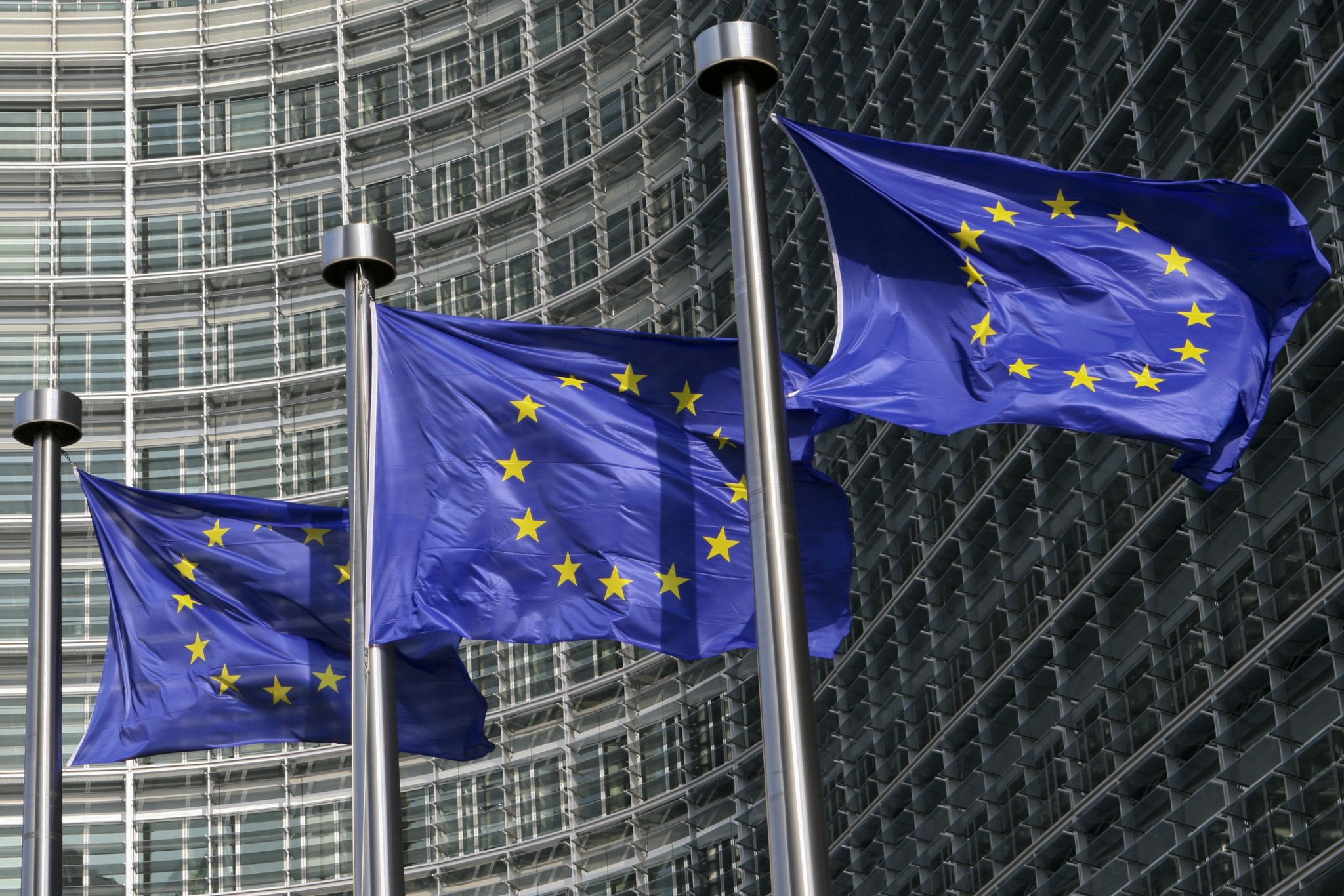 drapeaux de l’Union européenne à Bruxelles, Belgique