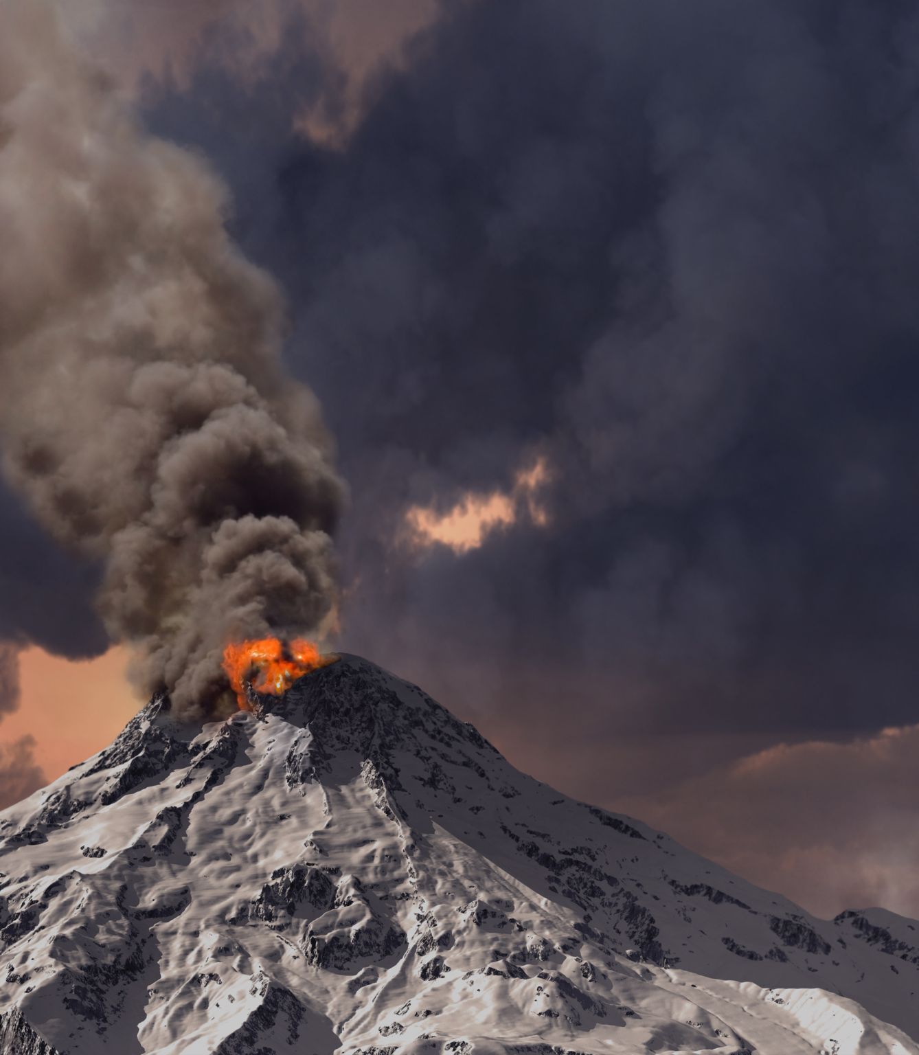 une éruption volcanique en Islande