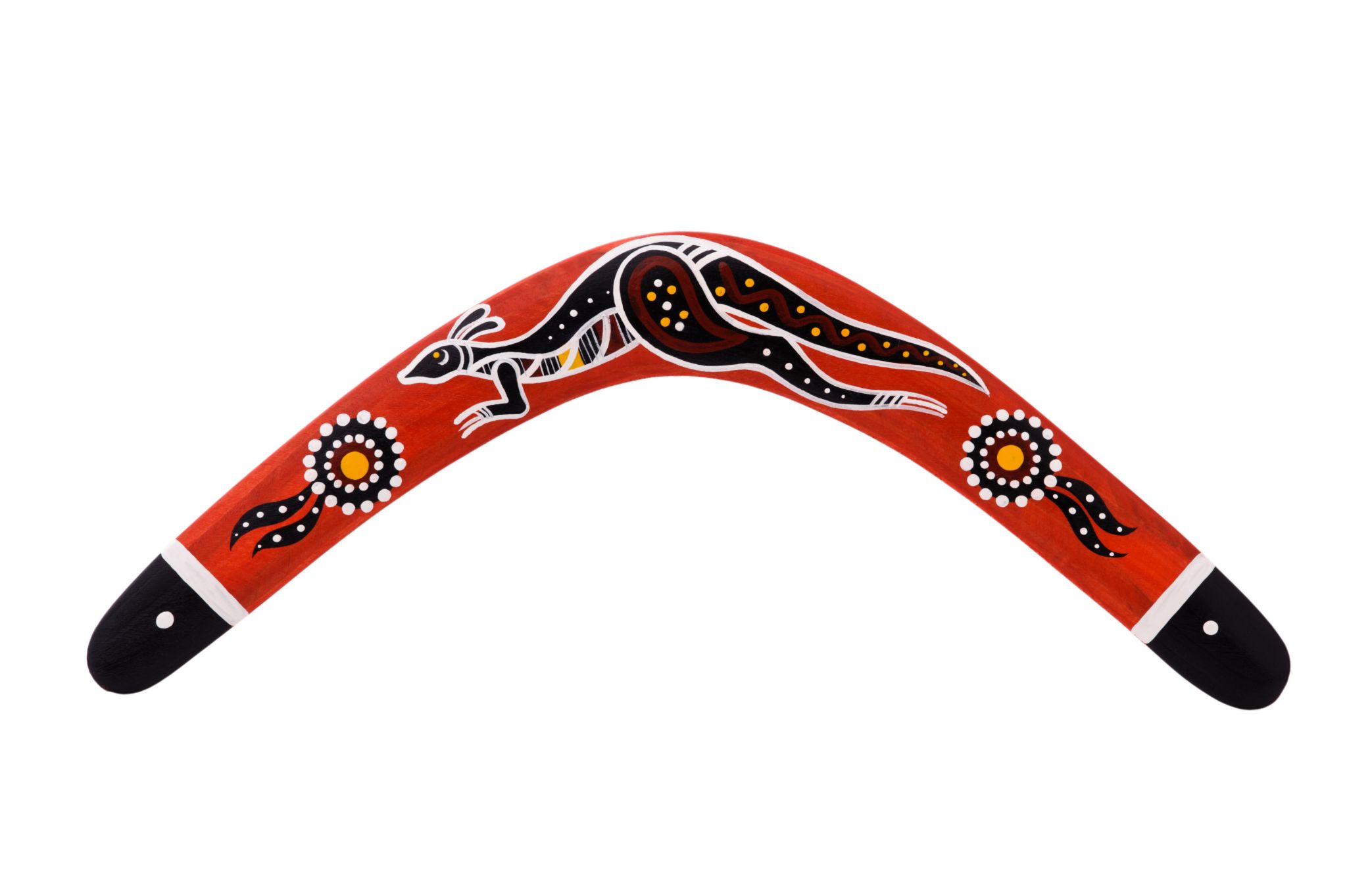 un boomerang avec des motifs aborigènes