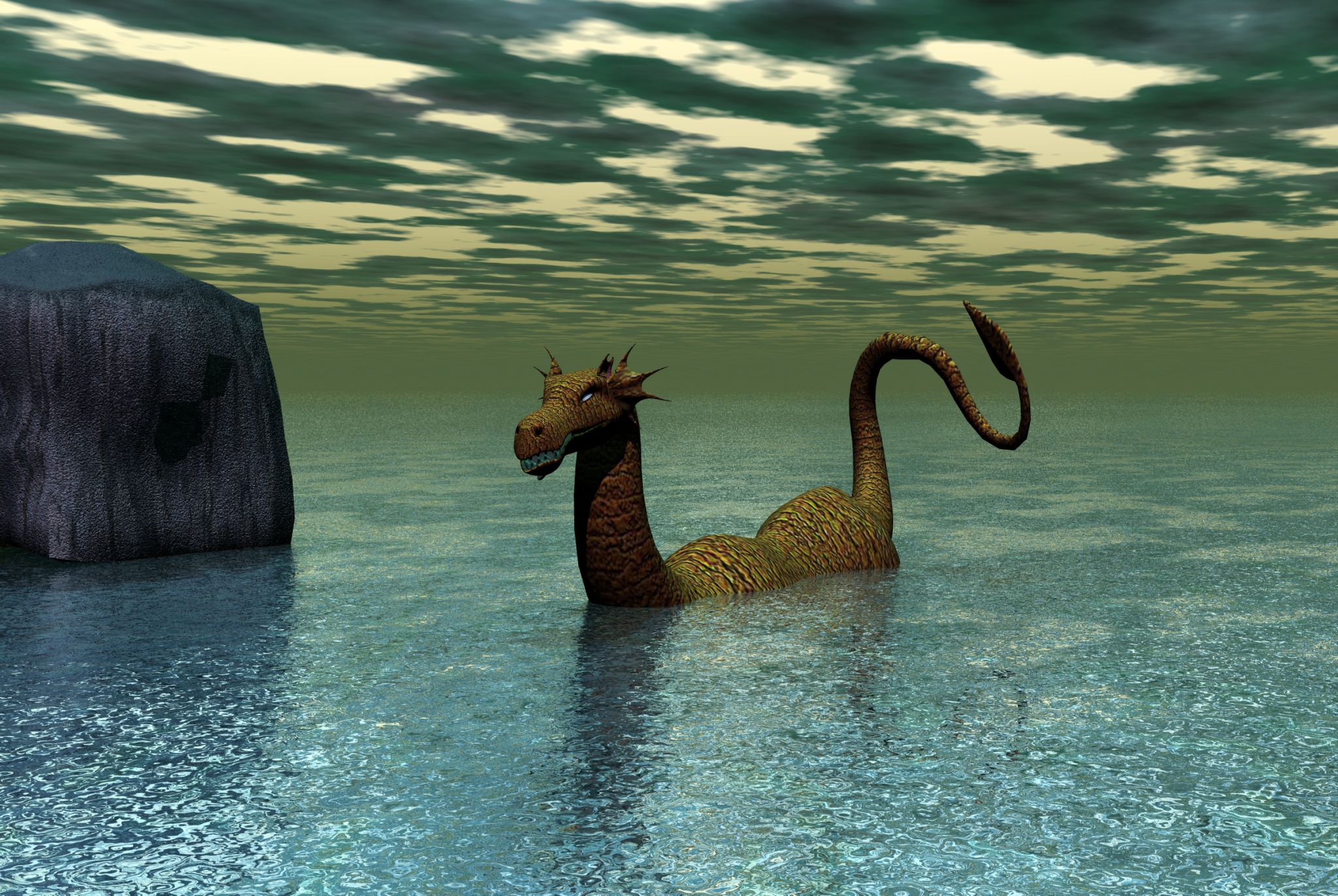 représentation du monstre du Loch Ness (Écosse, Grande-Bretagne)