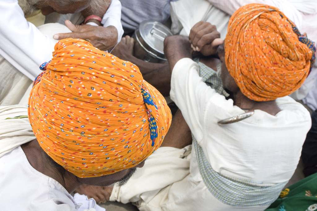 Indiens coiffés de turbans (Rajasthan)