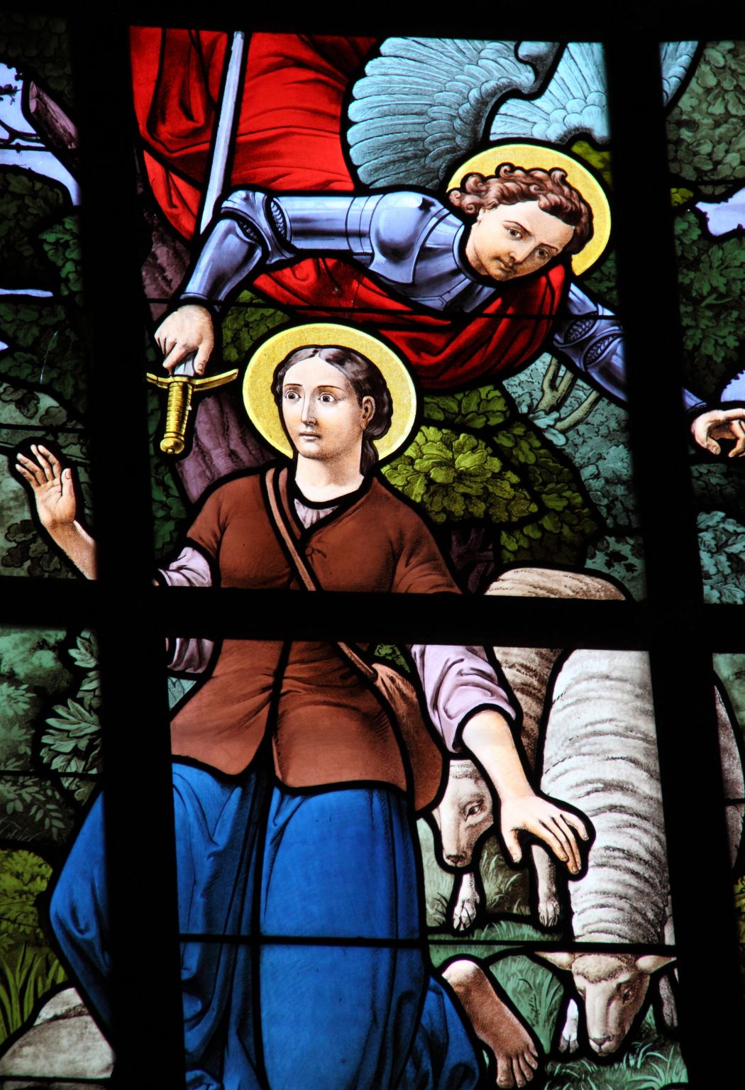 vitrail représentant un épisode de la vie de Jeanne d’Arc